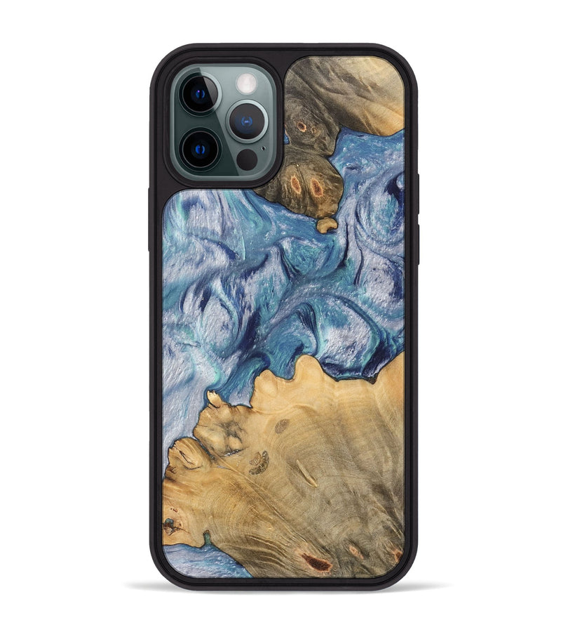 iPhone 12 Pro Max Wood Phone Case - Sharl (Blue, 743998)