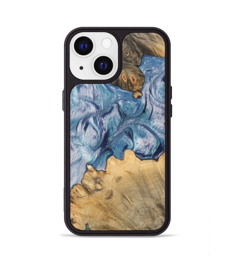 iPhone 13 Wood Phone Case - Sharl (Blue, 743998)