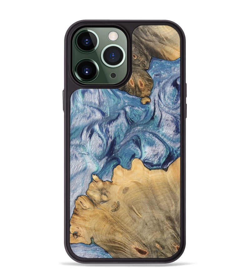 iPhone 13 Pro Max Wood Phone Case - Sharl (Blue, 743998)