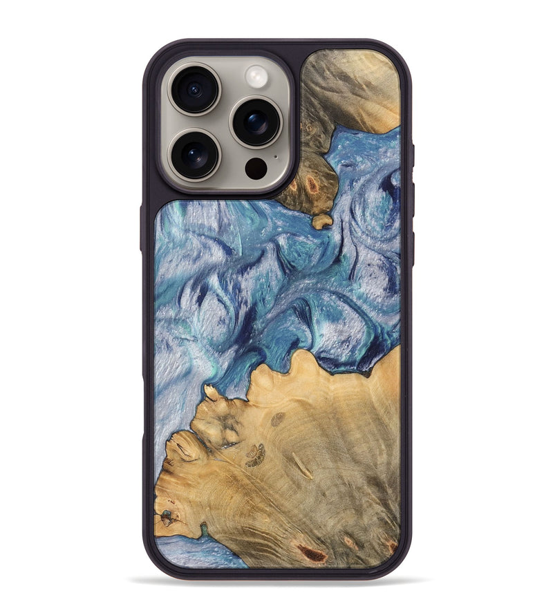 iPhone 16 Pro Max Wood Phone Case - Sharl (Blue, 743998)