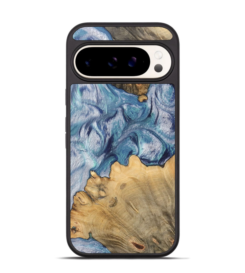 Pixel 9 Wood Phone Case - Sharl (Blue, 743998)