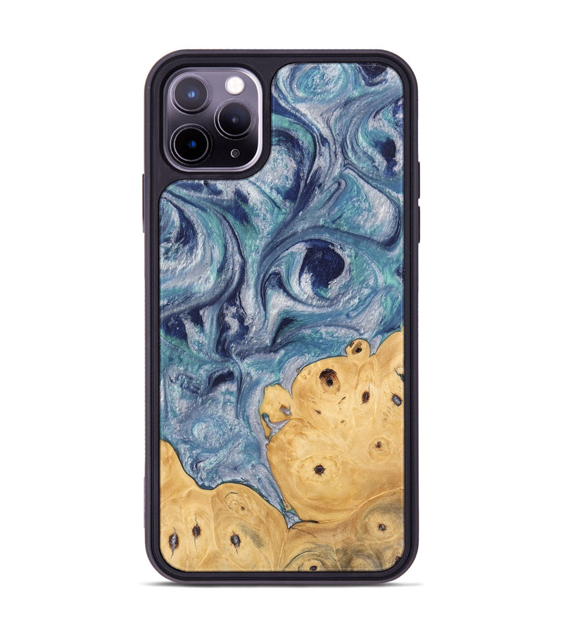 iPhone 11 Pro Max Wood Phone Case - James (Blue, 744007)