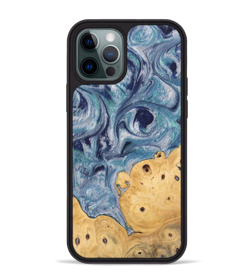 iPhone 12 Pro Max Wood Phone Case - James (Blue, 744007)