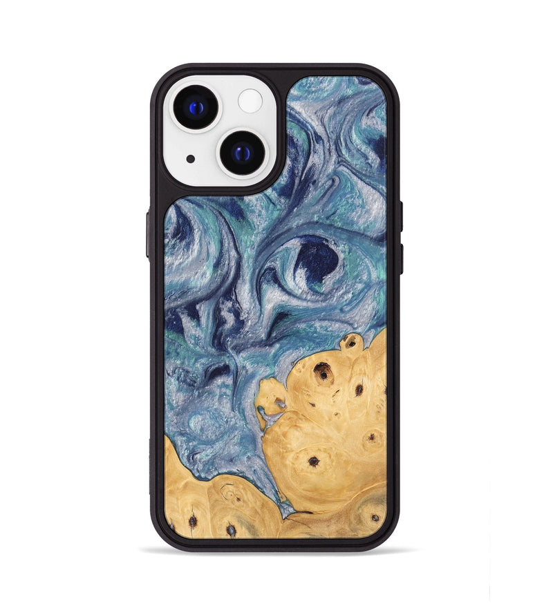 iPhone 13 Wood Phone Case - James (Blue, 744007)