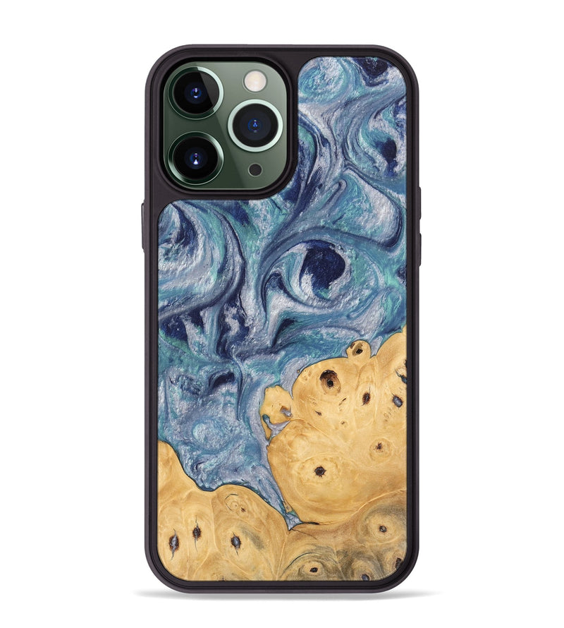 iPhone 13 Pro Max Wood Phone Case - James (Blue, 744007)