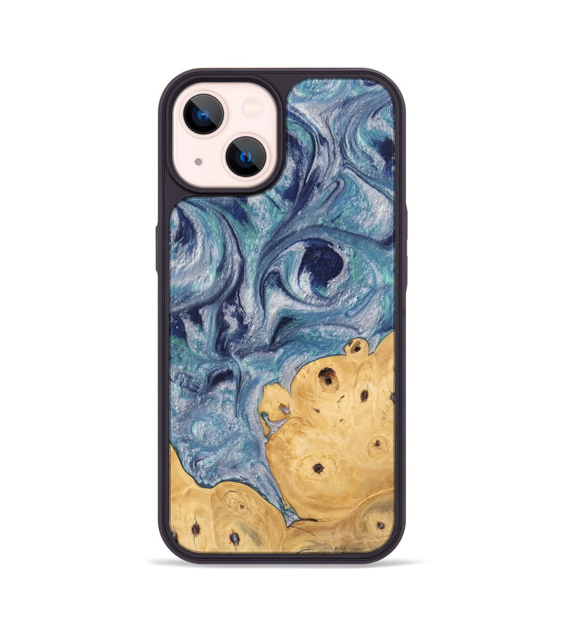 iPhone 14 Wood Phone Case - James (Blue, 744007)