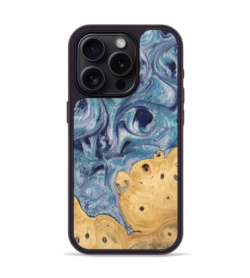 iPhone 15 Pro Wood Phone Case - James (Blue, 744007)