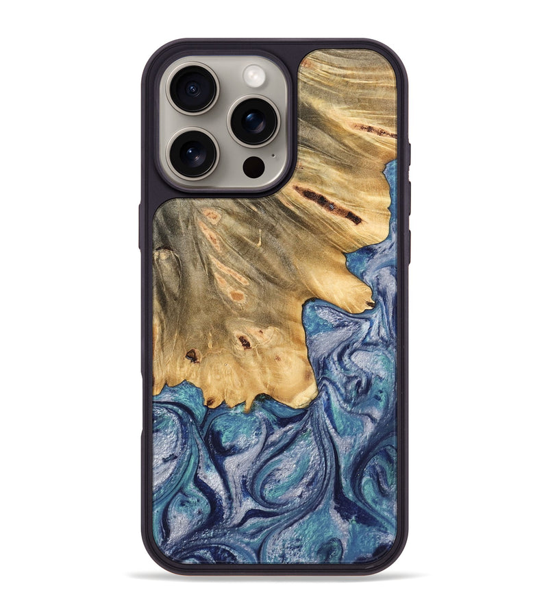 iPhone 16 Pro Max Wood Phone Case - Tillman (Blue, 744010)