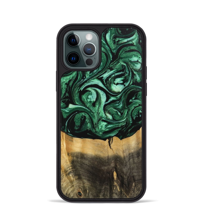 iPhone 12 Pro Wood Phone Case - Demonte (Green, 744023)