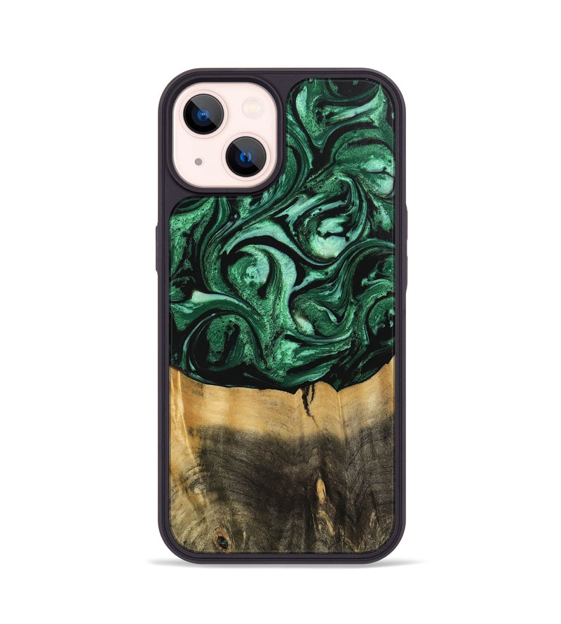 iPhone 14 Wood Phone Case - Demonte (Green, 744023)