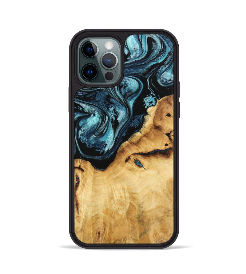 iPhone 12 Pro Wood Phone Case - Rosario (Blue, 744026)