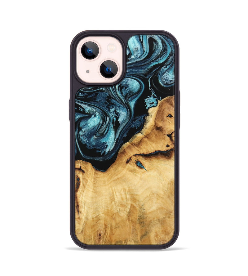 iPhone 14 Wood Phone Case - Rosario (Blue, 744026)