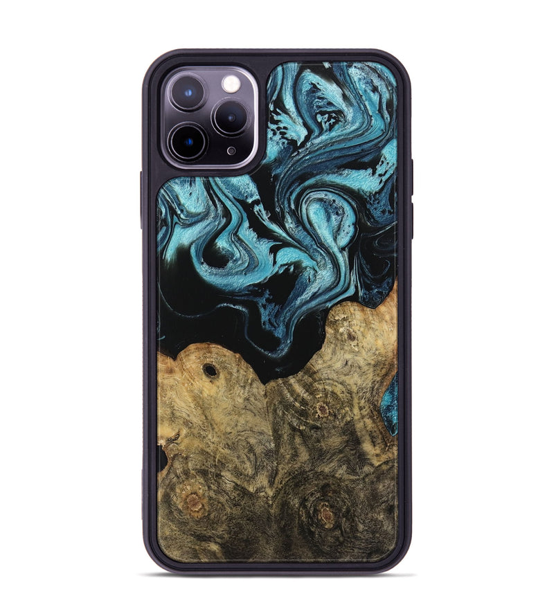 iPhone 11 Pro Max Wood Phone Case - Callum (Blue, 744035)