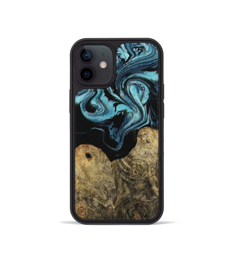 iPhone 12 mini Wood Phone Case - Callum (Blue, 744035)