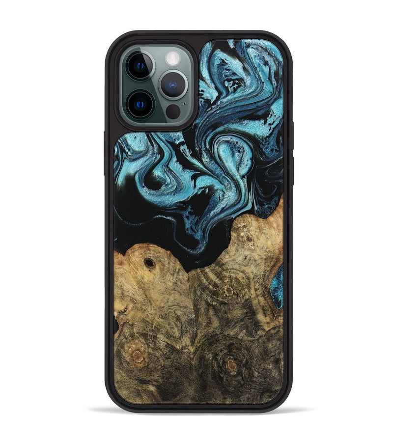 iPhone 12 Pro Max Wood Phone Case - Callum (Blue, 744035)