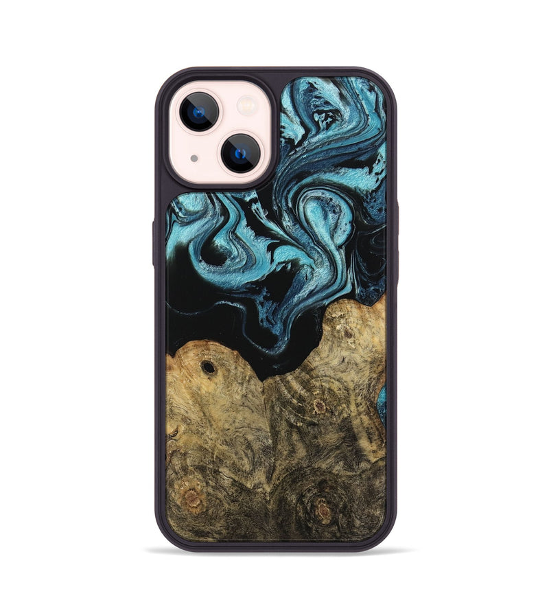 iPhone 14 Wood Phone Case - Callum (Blue, 744035)