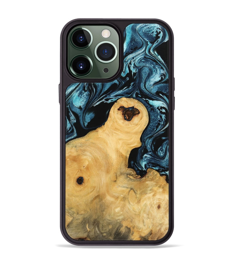 iPhone 13 Pro Max Wood Phone Case - Djordje (Blue, 744039)