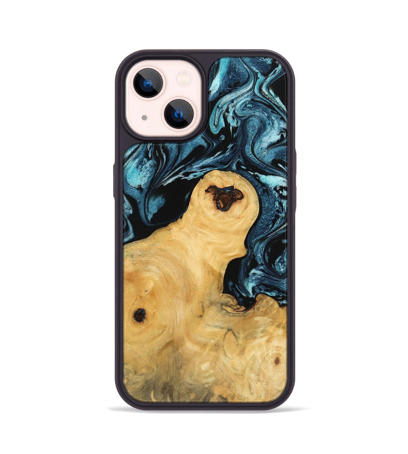 iPhone 14 Wood Phone Case - Djordje (Blue, 744039)