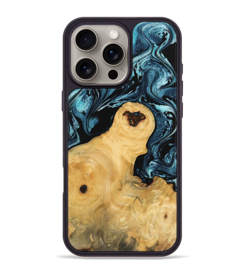 iPhone 16 Pro Max Wood Phone Case - Djordje (Blue, 744039)