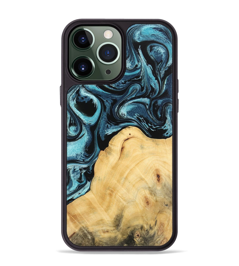 iPhone 13 Pro Max Wood Phone Case - Pippy (Blue, 744040)