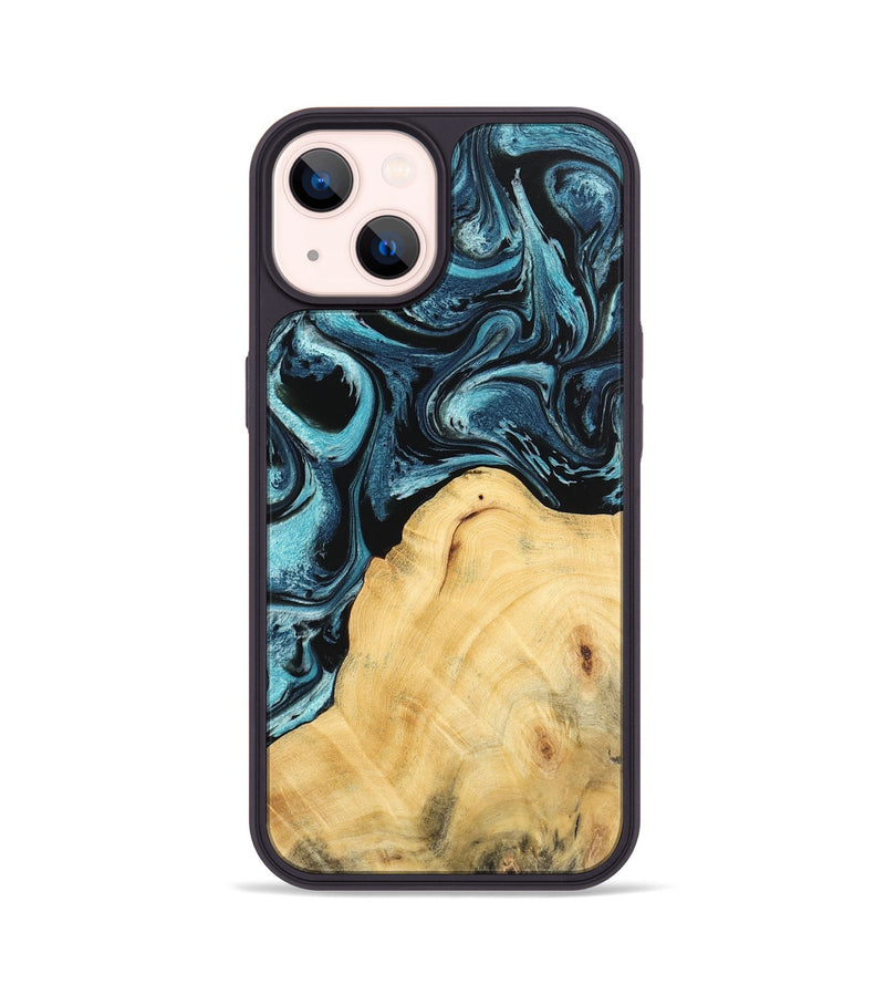 iPhone 14 Wood Phone Case - Pippy (Blue, 744040)