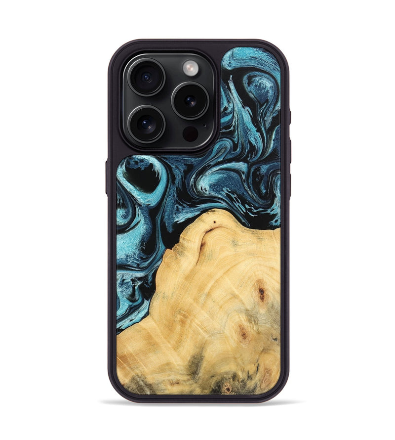 iPhone 15 Pro Wood Phone Case - Pippy (Blue, 744040)