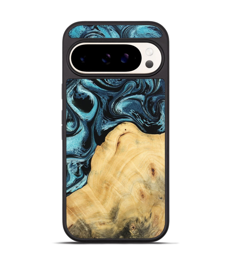 Pixel 9 Wood Phone Case - Pippy (Blue, 744040)