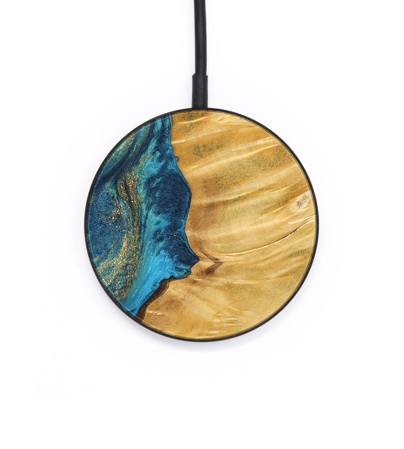 Circle Wood Wireless Charger - Gideon (Teal & Gold, 744052)