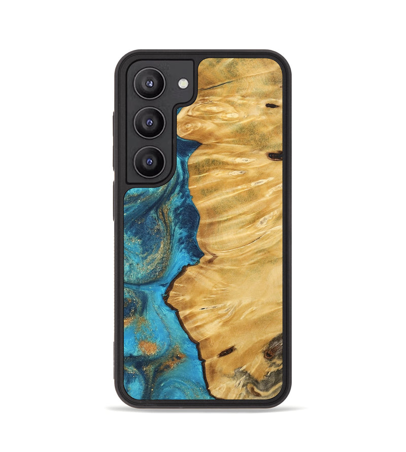 Galaxy S23 Wood Phone Case - Gideon (Teal & Gold, 744052)