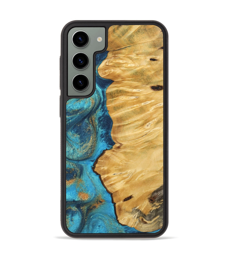 Galaxy S23 Plus Wood Phone Case - Gideon (Teal & Gold, 744052)