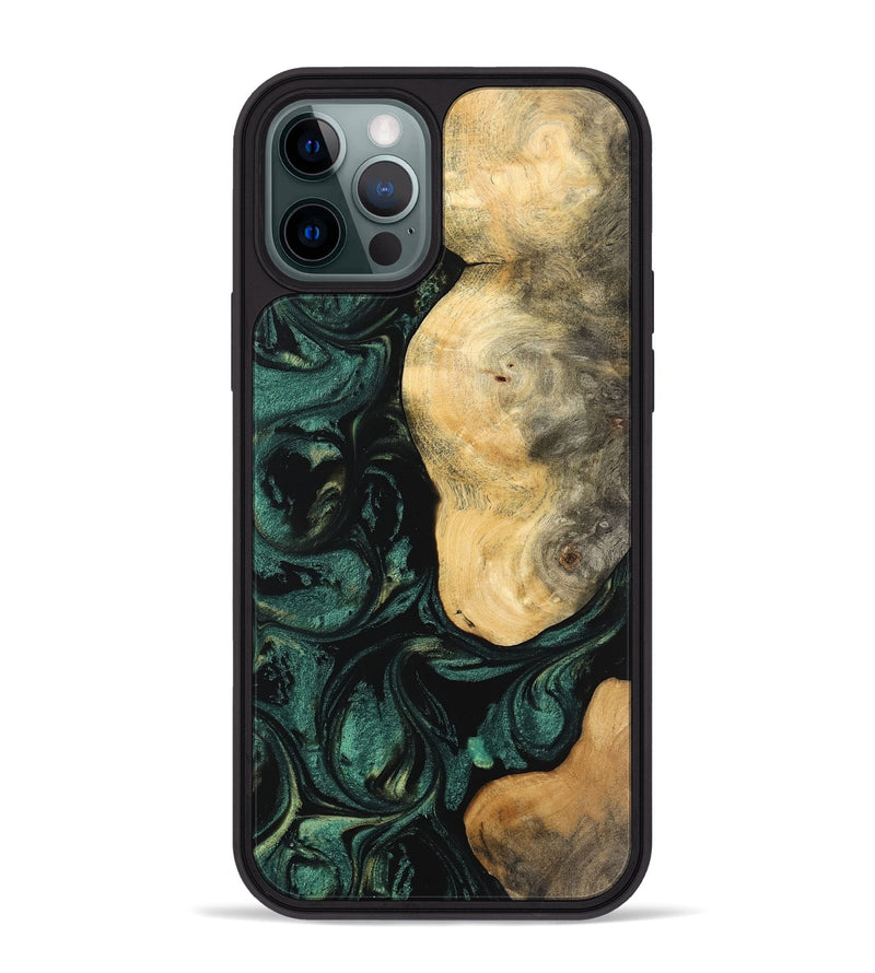 iPhone 12 Pro Max Wood Phone Case - Ragu (Green, 744056)