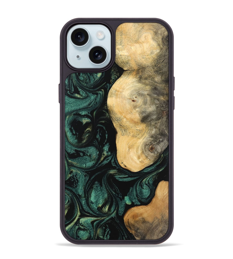 iPhone 15 Plus Wood Phone Case - Ragu (Green, 744056)