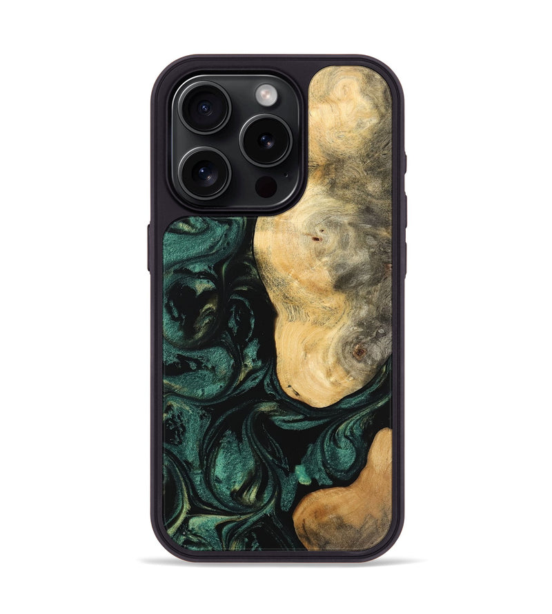 iPhone 15 Pro Wood Phone Case - Ragu (Green, 744056)