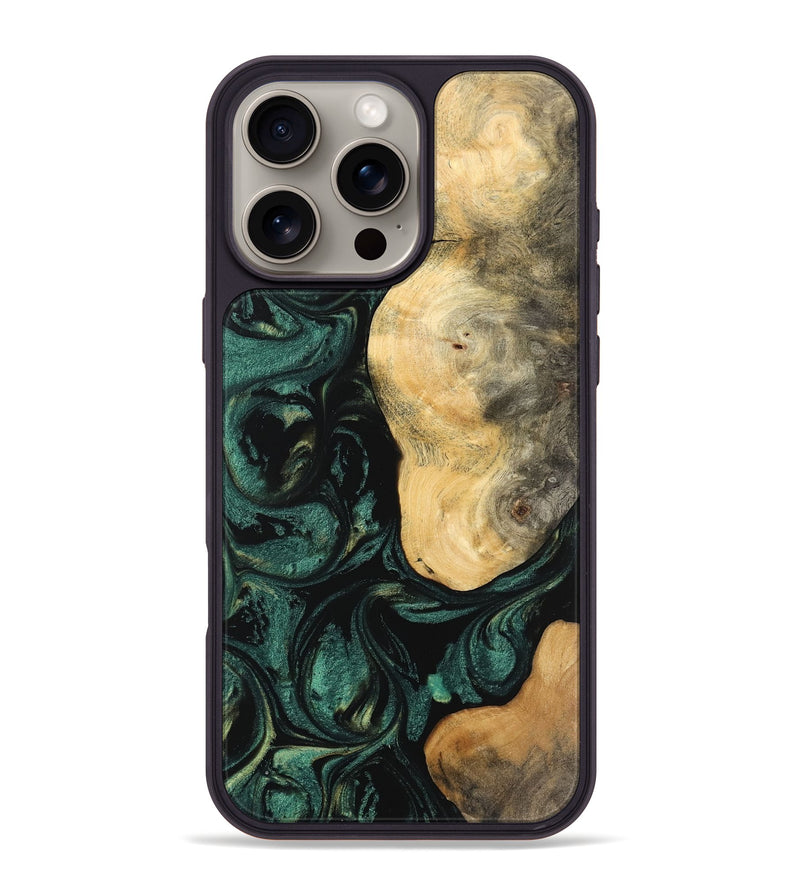 iPhone 16 Pro Max Wood Phone Case - Ragu (Green, 744056)