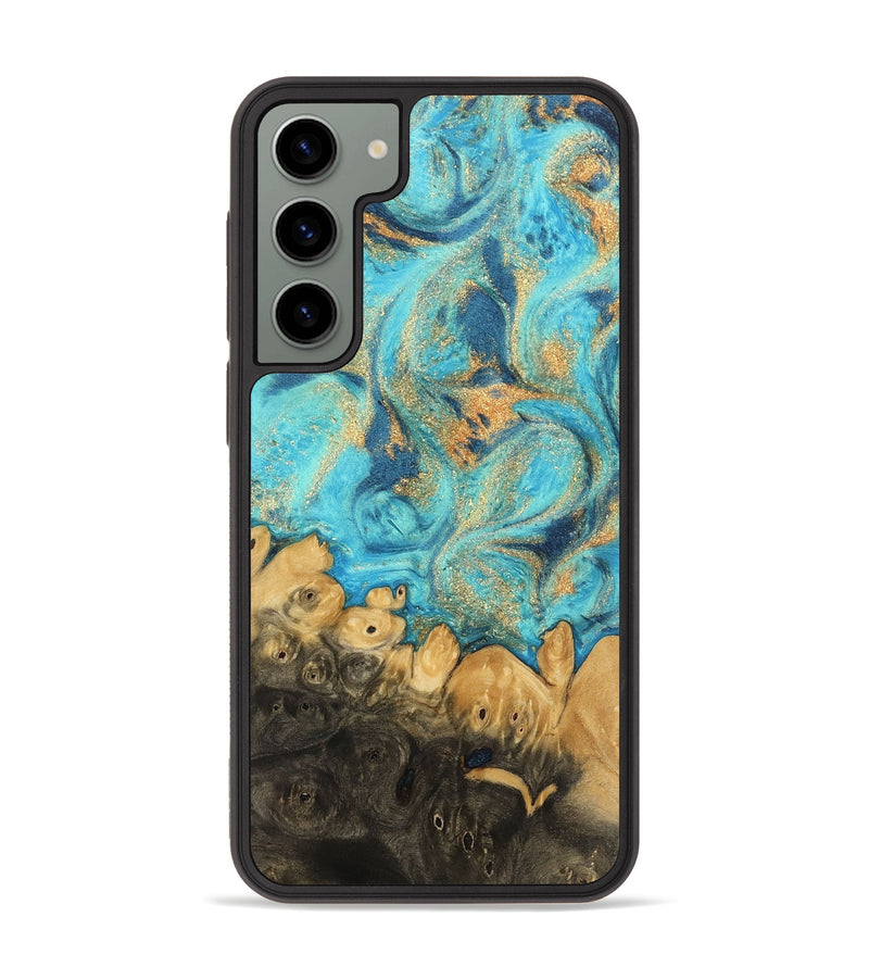 Galaxy S23 Plus Wood Phone Case - Paityn (Teal & Gold, 744058)