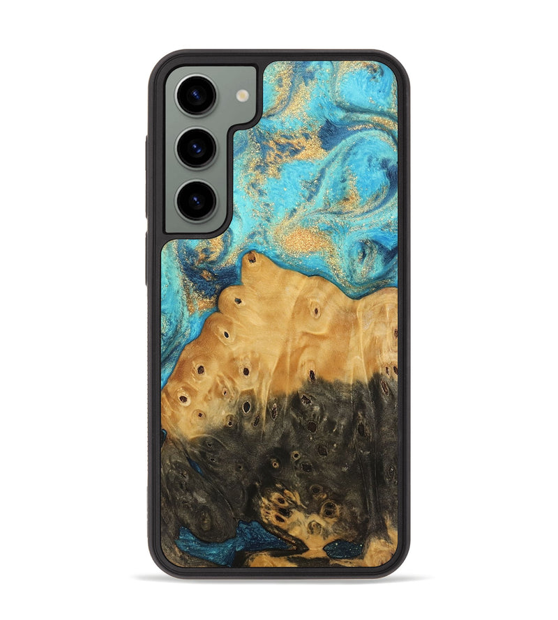 Galaxy S23 Plus Wood Phone Case - Auro (Teal & Gold, 744059)