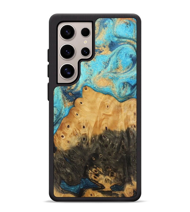 Galaxy S25 Ultra Wood Phone Case - Auro (Teal & Gold, 744059)