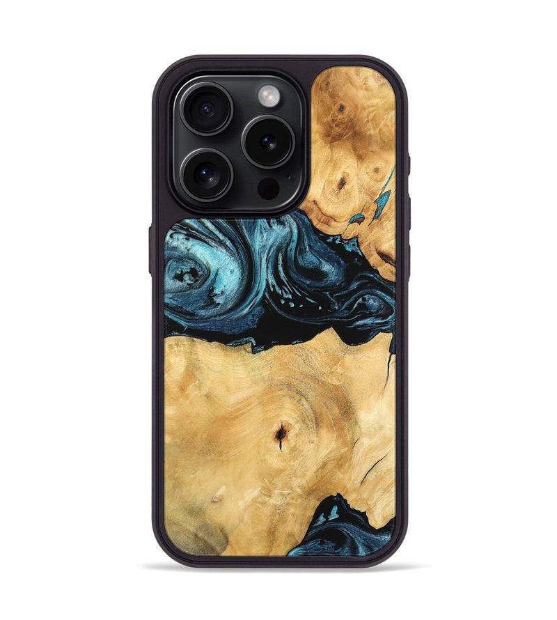 iPhone 15 Pro Wood Phone Case - Kendall (Blue, 744064)