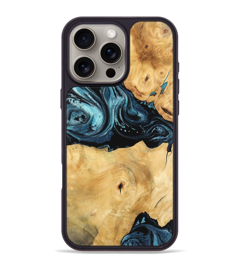 iPhone 16 Pro Max Wood Phone Case - Kendall (Blue, 744064)