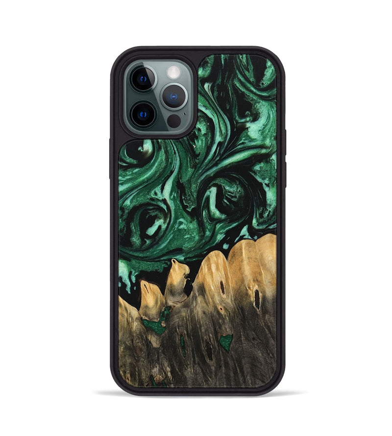 iPhone 12 Pro Wood Phone Case - Zaida (Green, 744065)