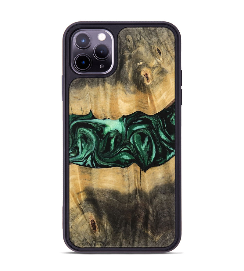 iPhone 11 Pro Max Wood Phone Case - Jermey (Green, 744067)