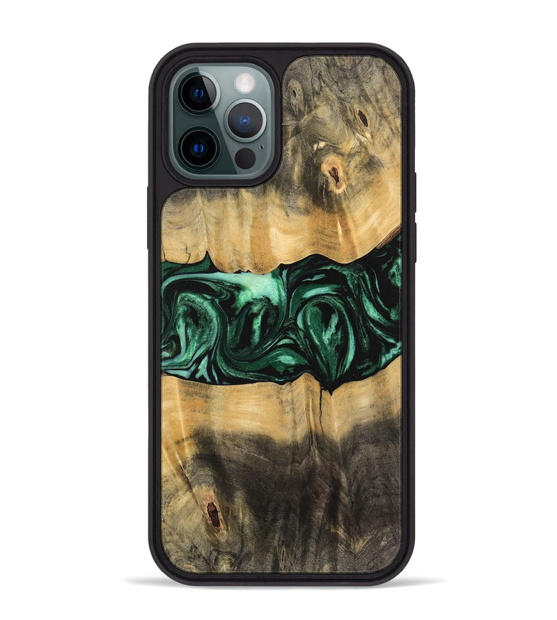 iPhone 12 Pro Max Wood Phone Case - Jermey (Green, 744067)