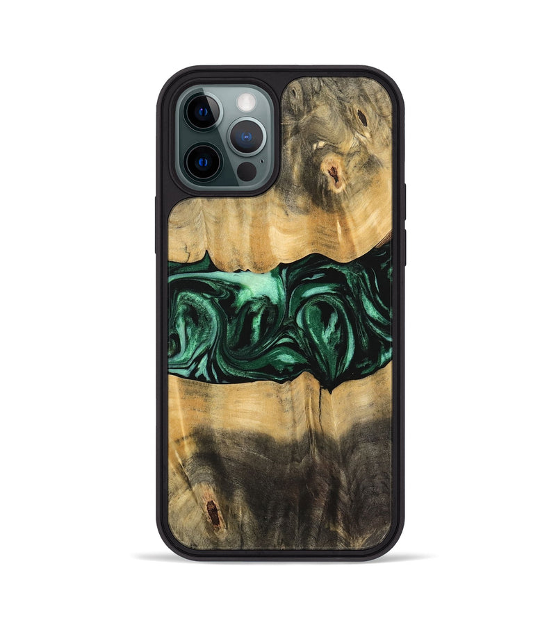 iPhone 12 Pro Wood Phone Case - Jermey (Green, 744067)