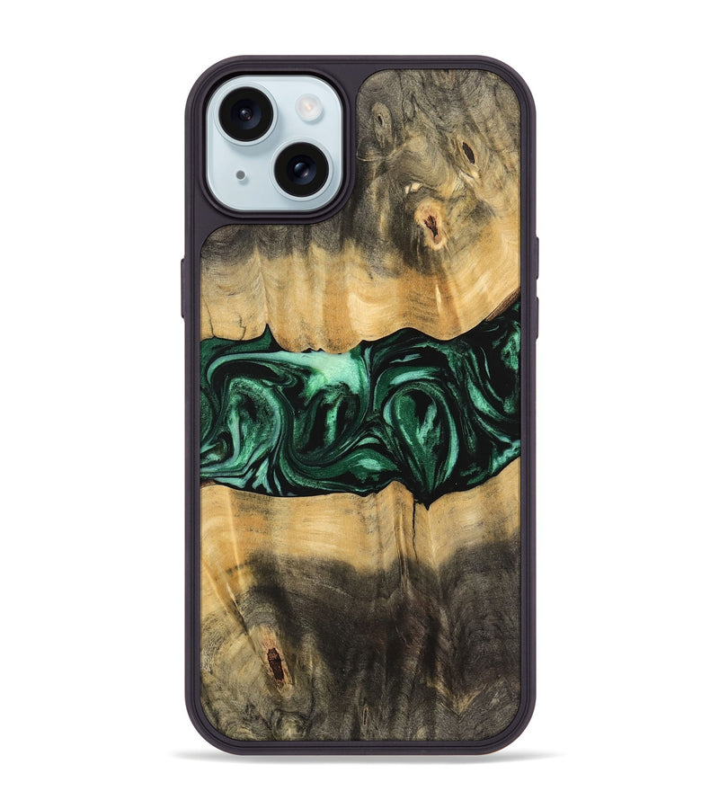 iPhone 15 Plus Wood Phone Case - Jermey (Green, 744067)