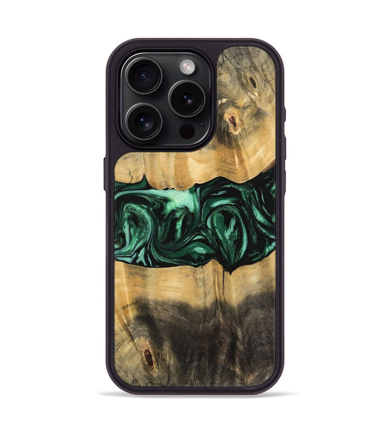 iPhone 15 Pro Wood Phone Case - Jermey (Green, 744067)