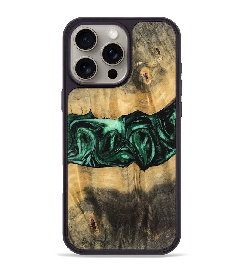 iPhone 16 Pro Max Wood Phone Case - Jermey (Green, 744067)