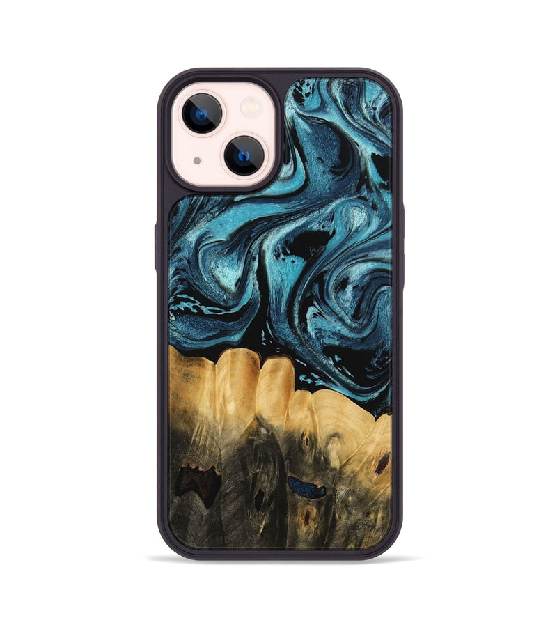 iPhone 14 Wood Phone Case - Roxi (Blue, 744073)