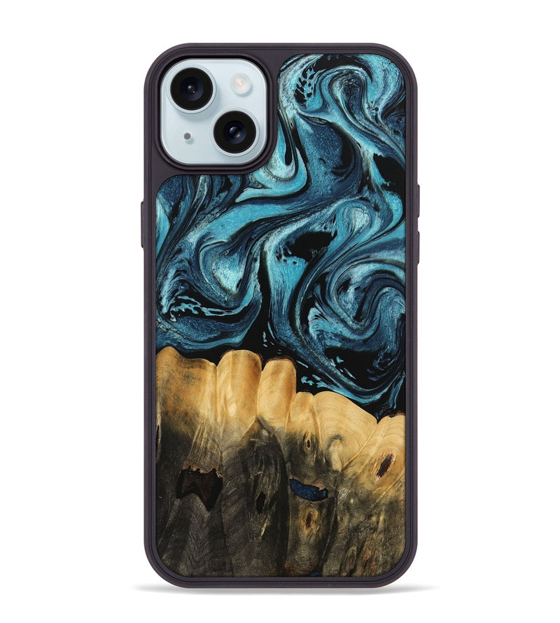 iPhone 15 Plus Wood Phone Case - Roxi (Blue, 744073)