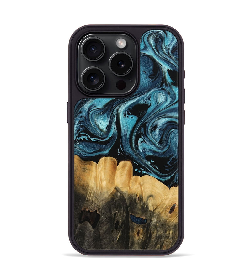 iPhone 15 Pro Wood Phone Case - Roxi (Blue, 744073)