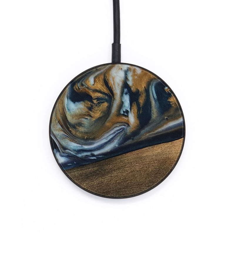 Circle Wood Wireless Charger - Magen (Teal & Gold, 744075)